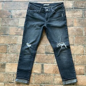 Levi’s 711 skinny distressed black/grey